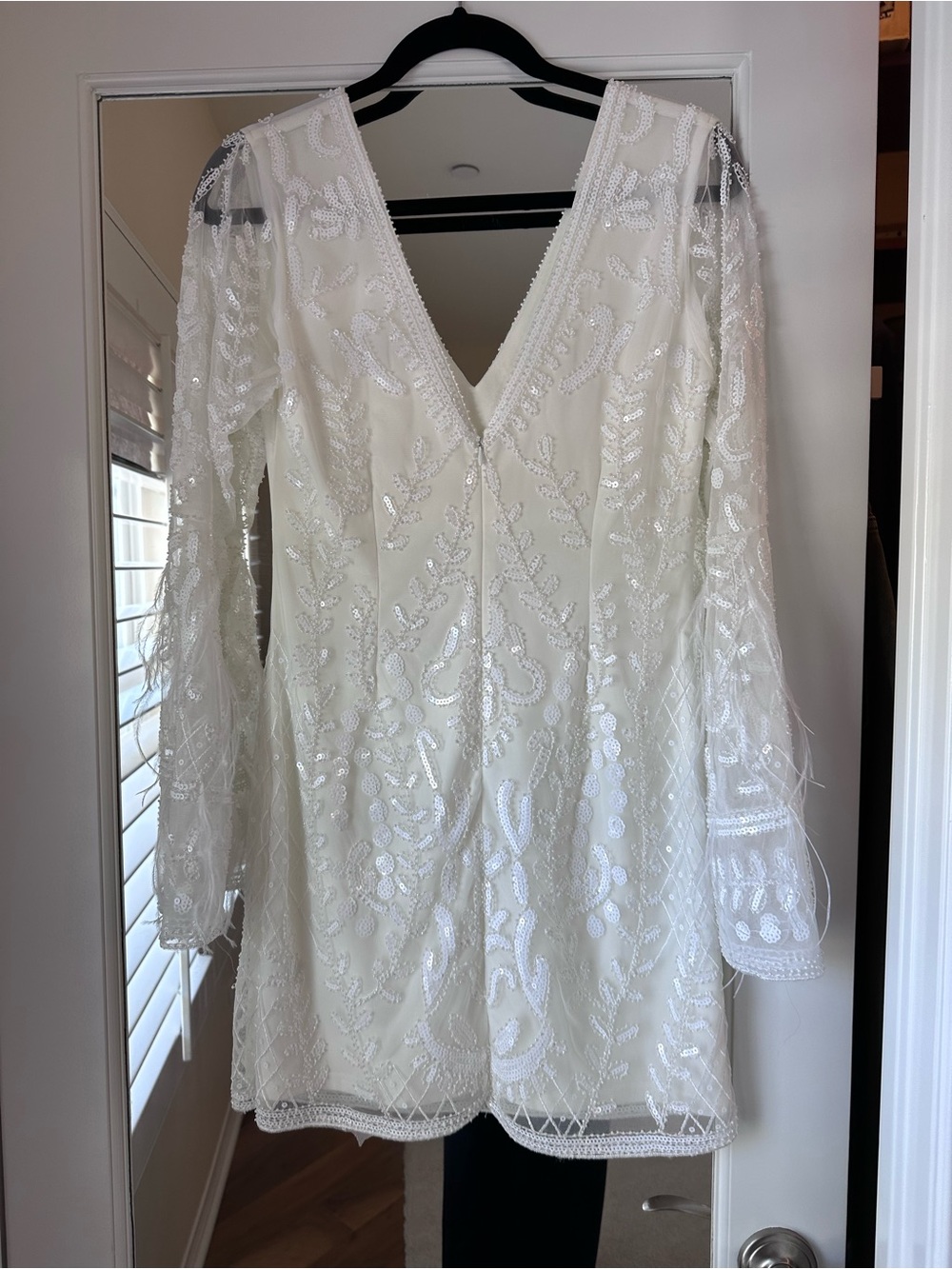 12th Tribe Larisa White Sequin Dress, Size M - Picture 5 of 7